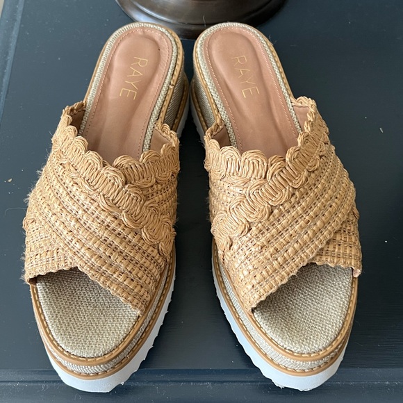 RAYE platform slides wedge Sandals in Natural Resolve-9 - Picture 3 of 5